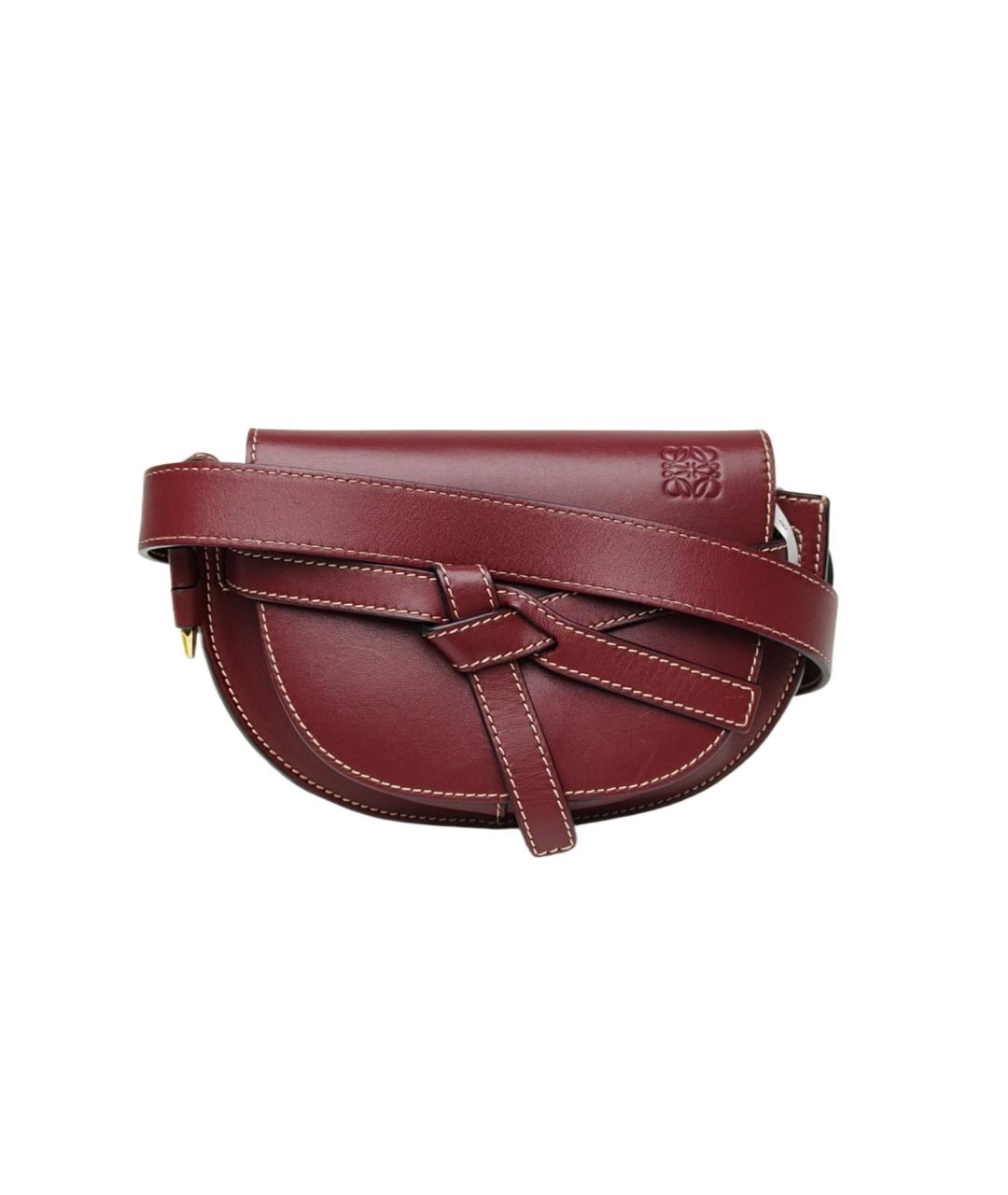 LOEWE Бордовая кожаная сумка через плечо, фото 1