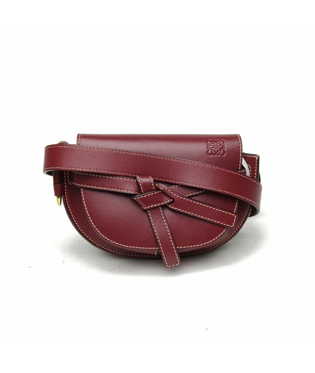 LOEWE Бордовая кожаная сумка через плечо, фото 2