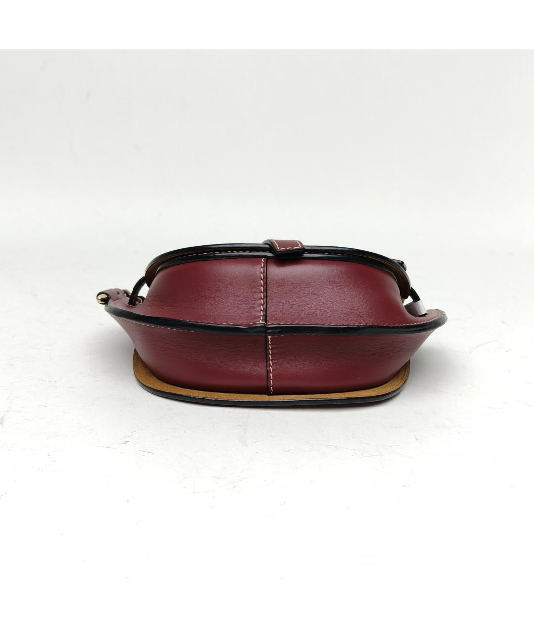 LOEWE Бордовая кожаная сумка через плечо, фото 6