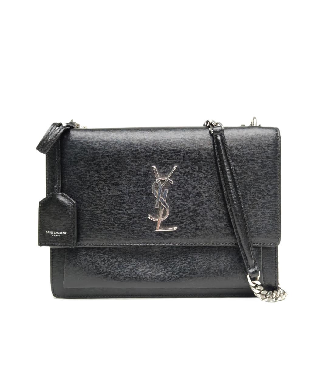 SAINT LAURENT Черная кожаная сумка через плечо, фото 1