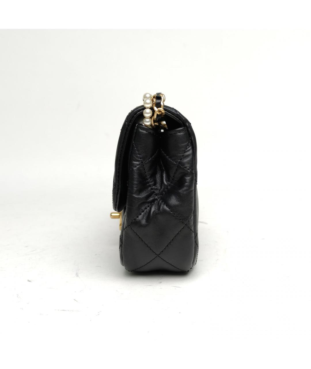 CHANEL Черная кожаная сумка через плечо, фото 3