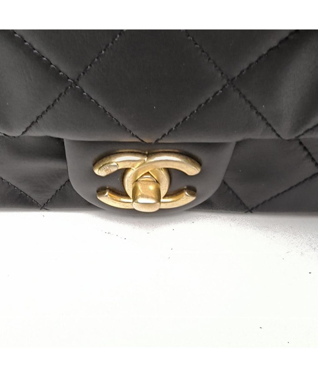 CHANEL Черная кожаная сумка через плечо, фото 7