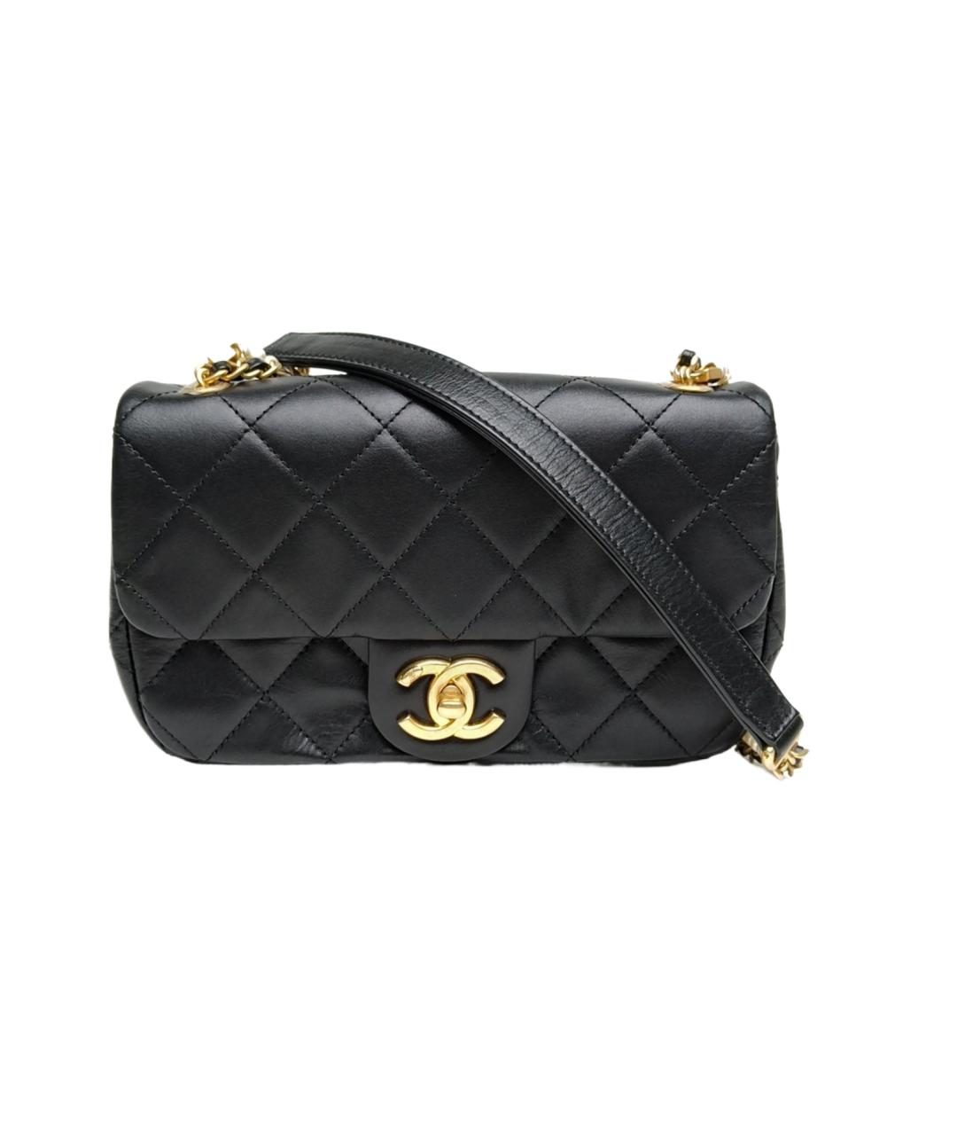 CHANEL Черная кожаная сумка через плечо, фото 1