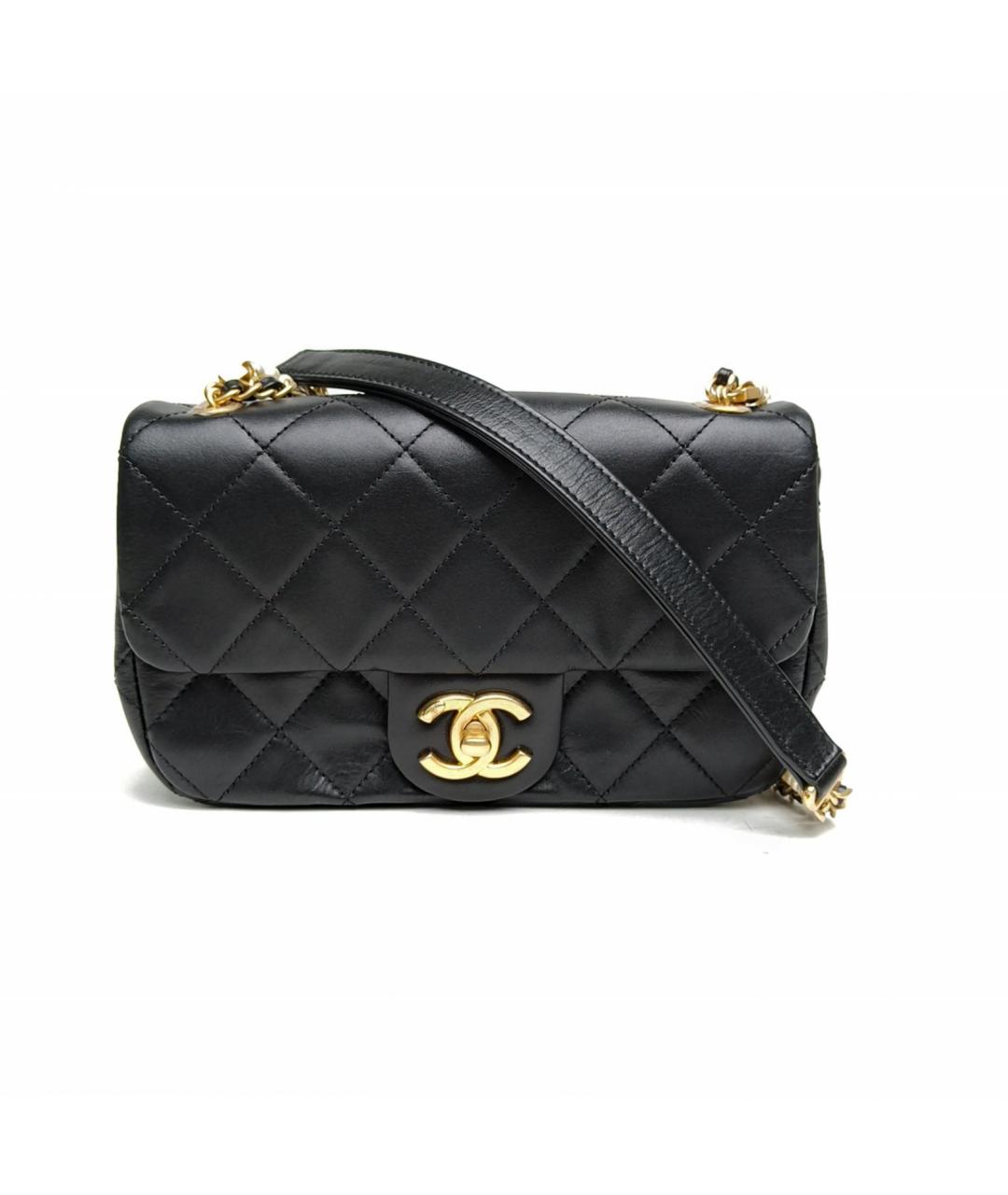 CHANEL Черная кожаная сумка через плечо, фото 2