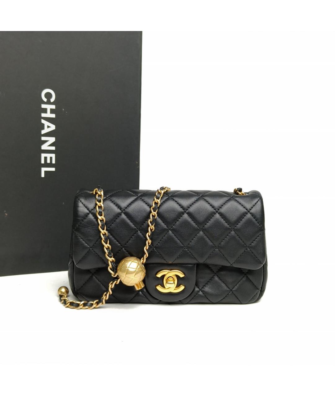 CHANEL Черная кожаная сумка через плечо, фото 9