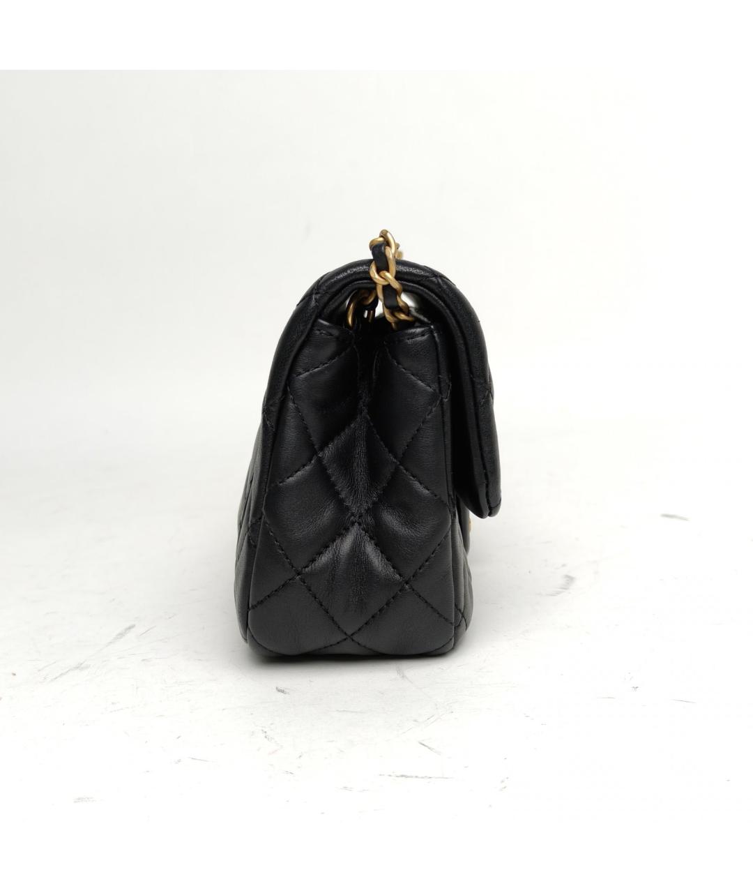 CHANEL Черная кожаная сумка через плечо, фото 5