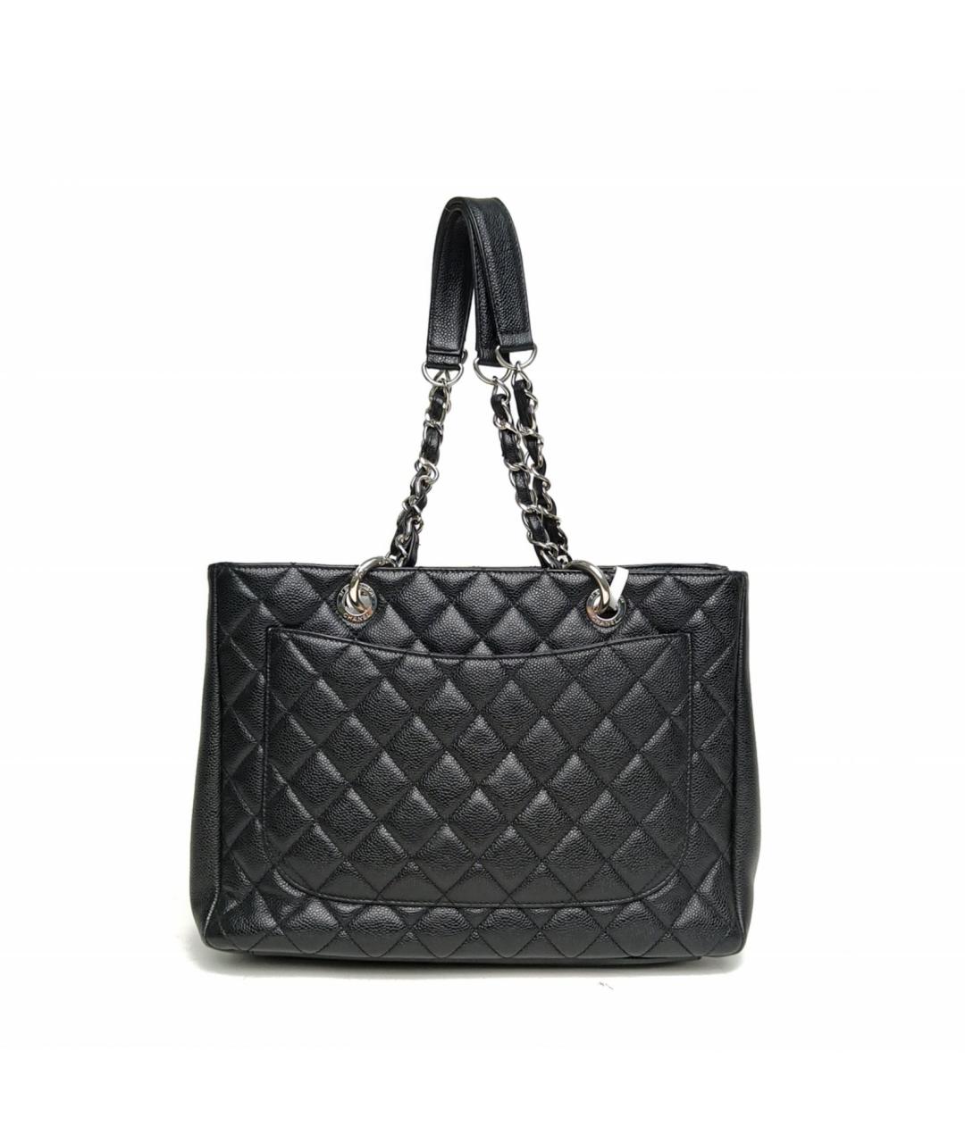 CHANEL Черная кожаная сумка тоут, фото 4