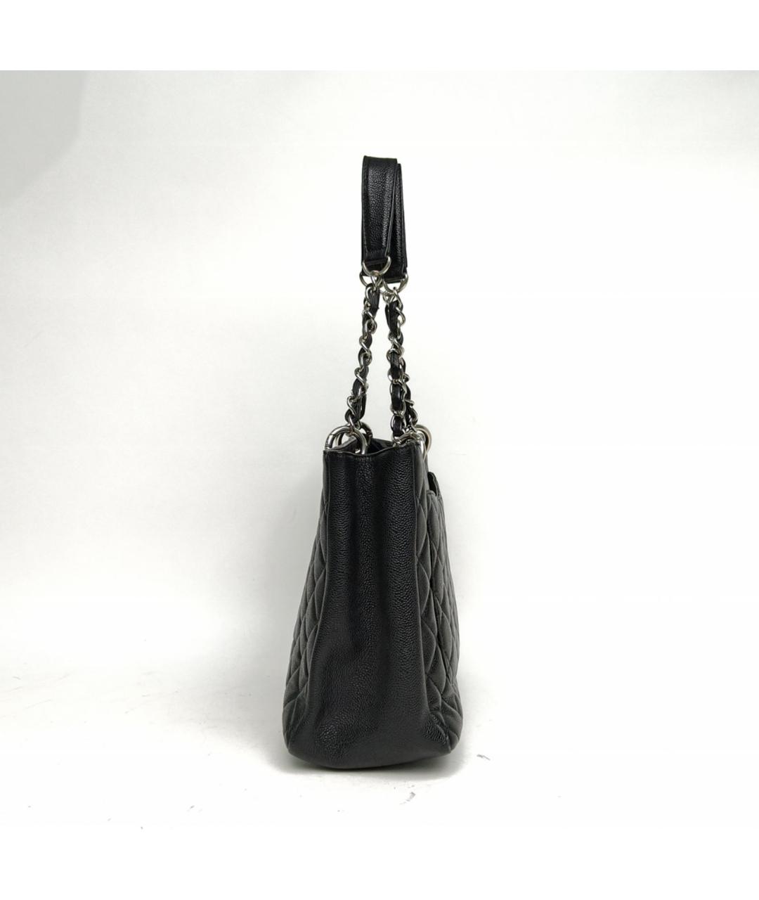 CHANEL Черная кожаная сумка тоут, фото 3