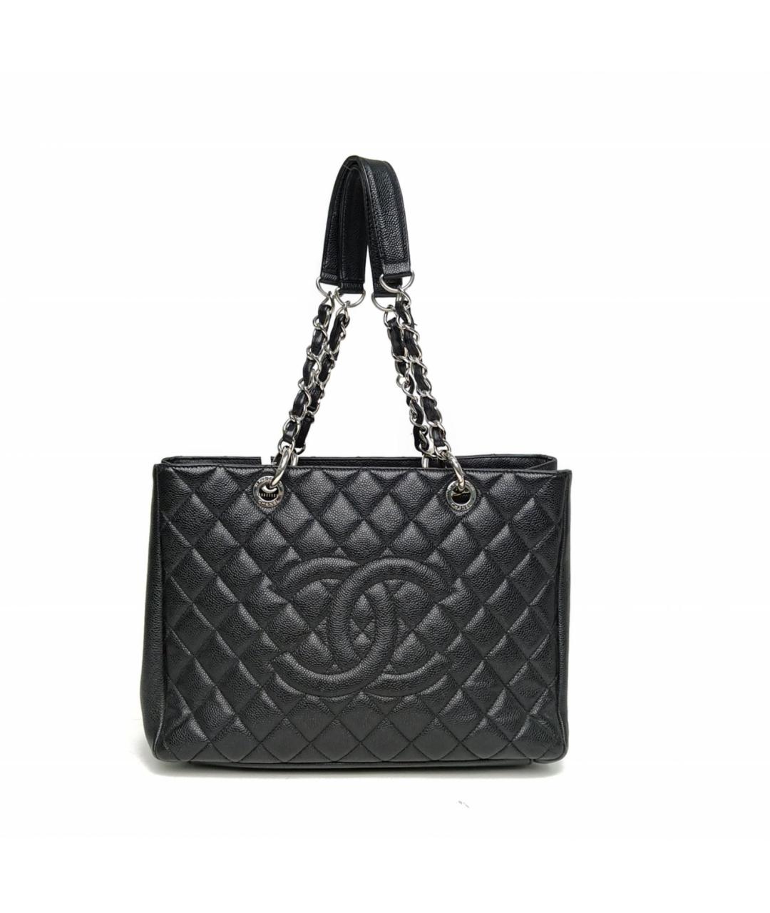 CHANEL Черная кожаная сумка тоут, фото 2