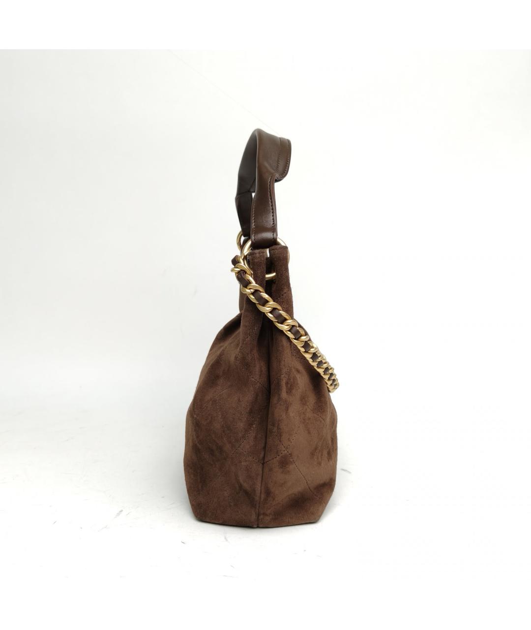 CHANEL Коричневая замшевая сумка через плечо, фото 4