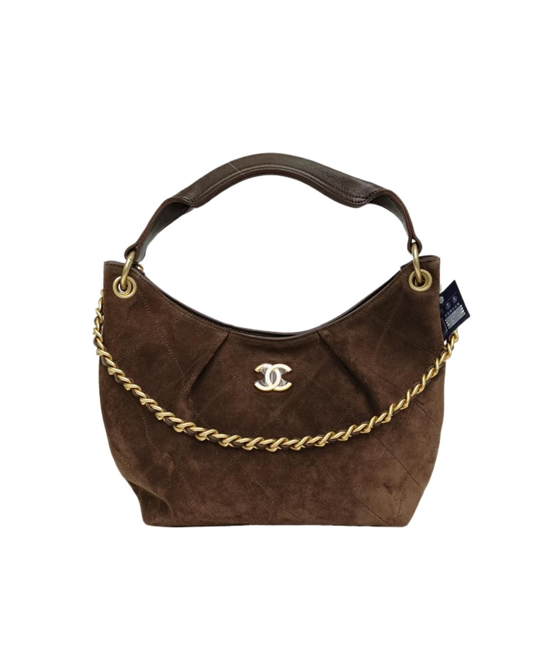 CHANEL Коричневая замшевая сумка через плечо, фото 9