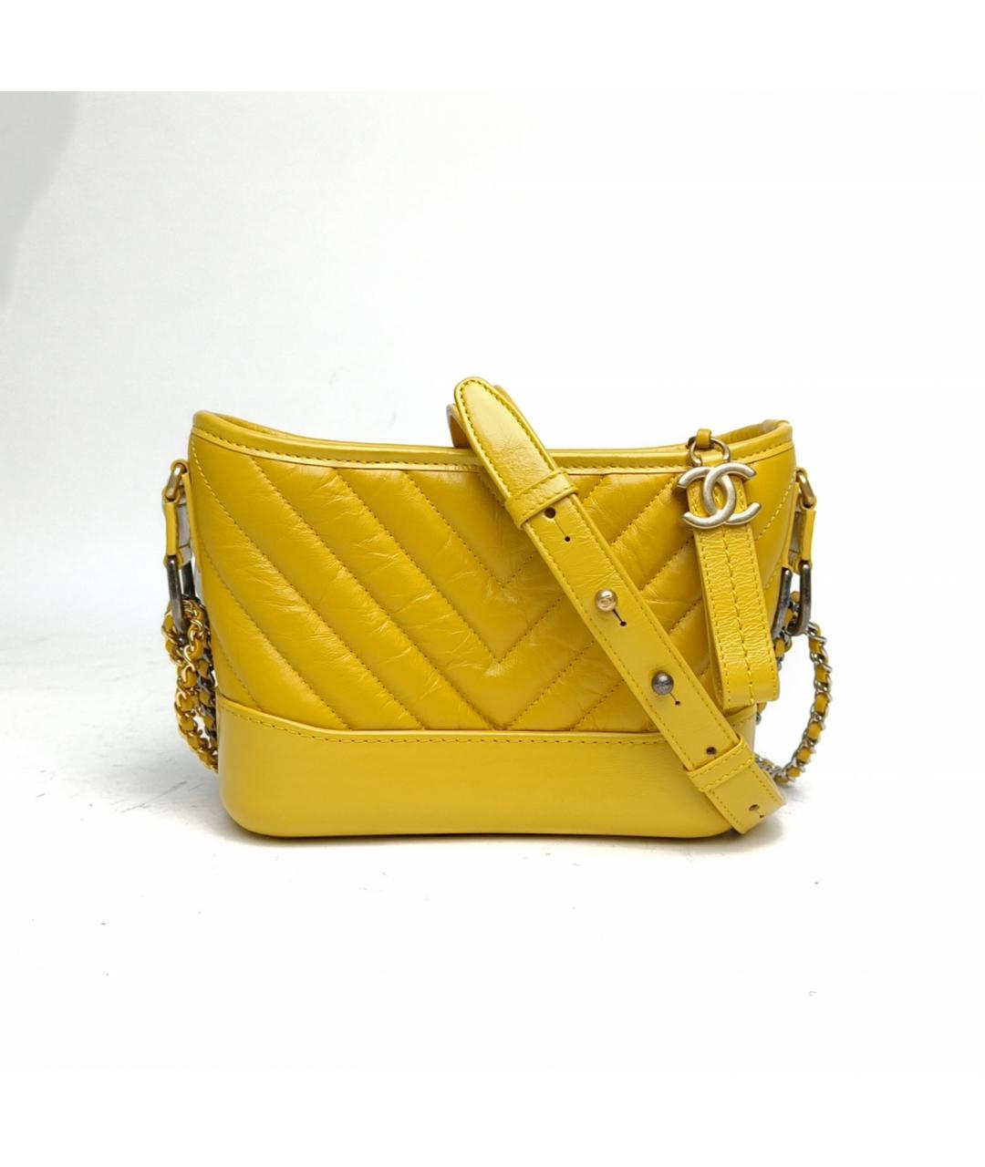 CHANEL Желтая кожаная сумка через плечо, фото 2