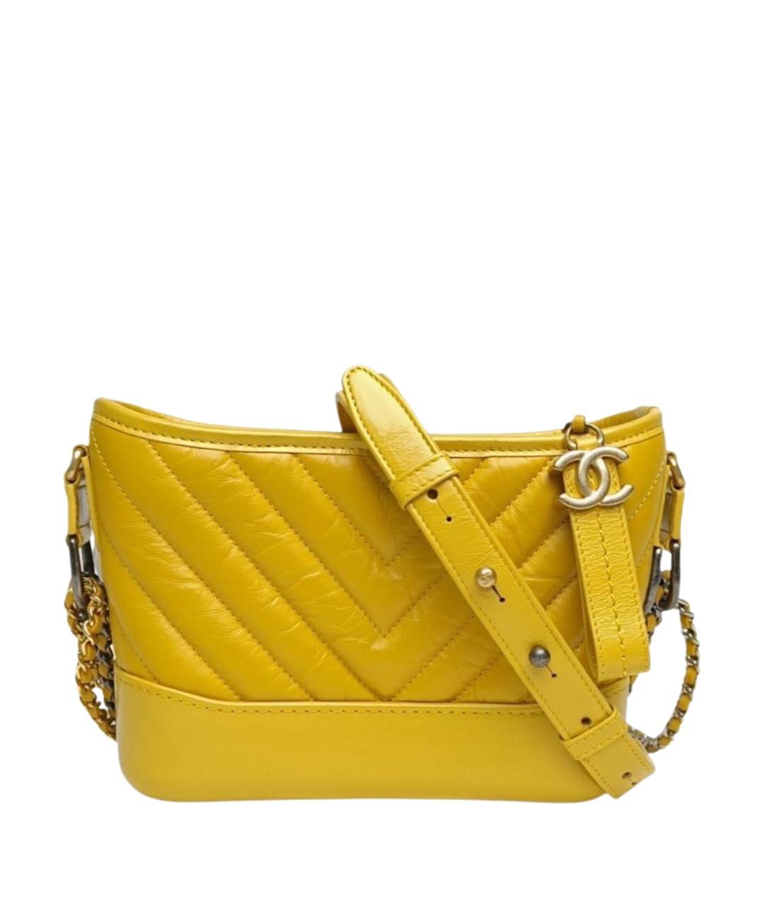 CHANEL Желтая кожаная сумка через плечо, фото 1