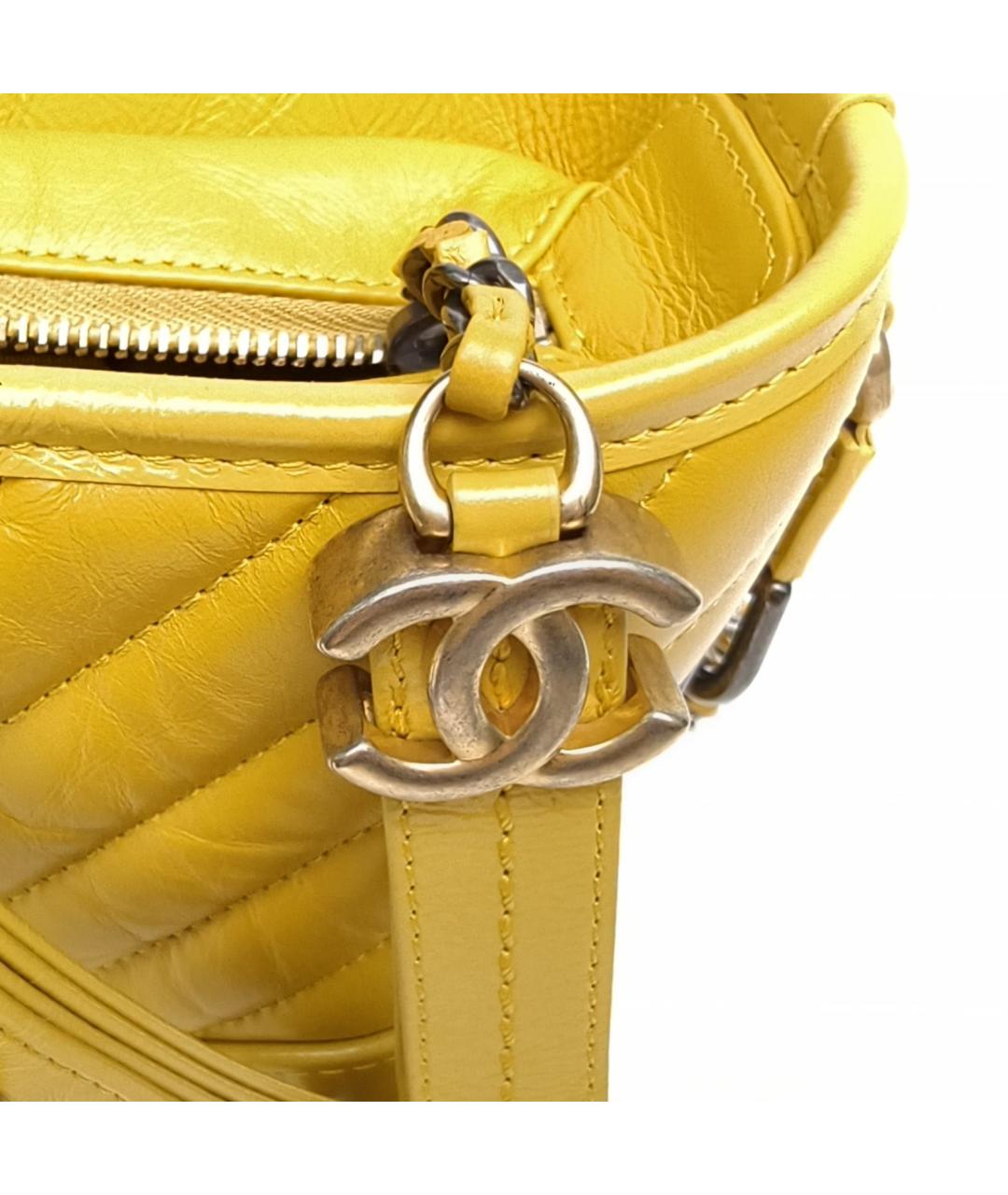 CHANEL Желтая кожаная сумка через плечо, фото 8