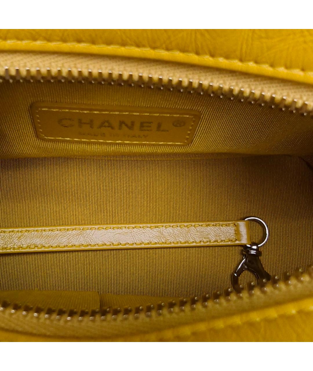 CHANEL Желтая кожаная сумка через плечо, фото 7