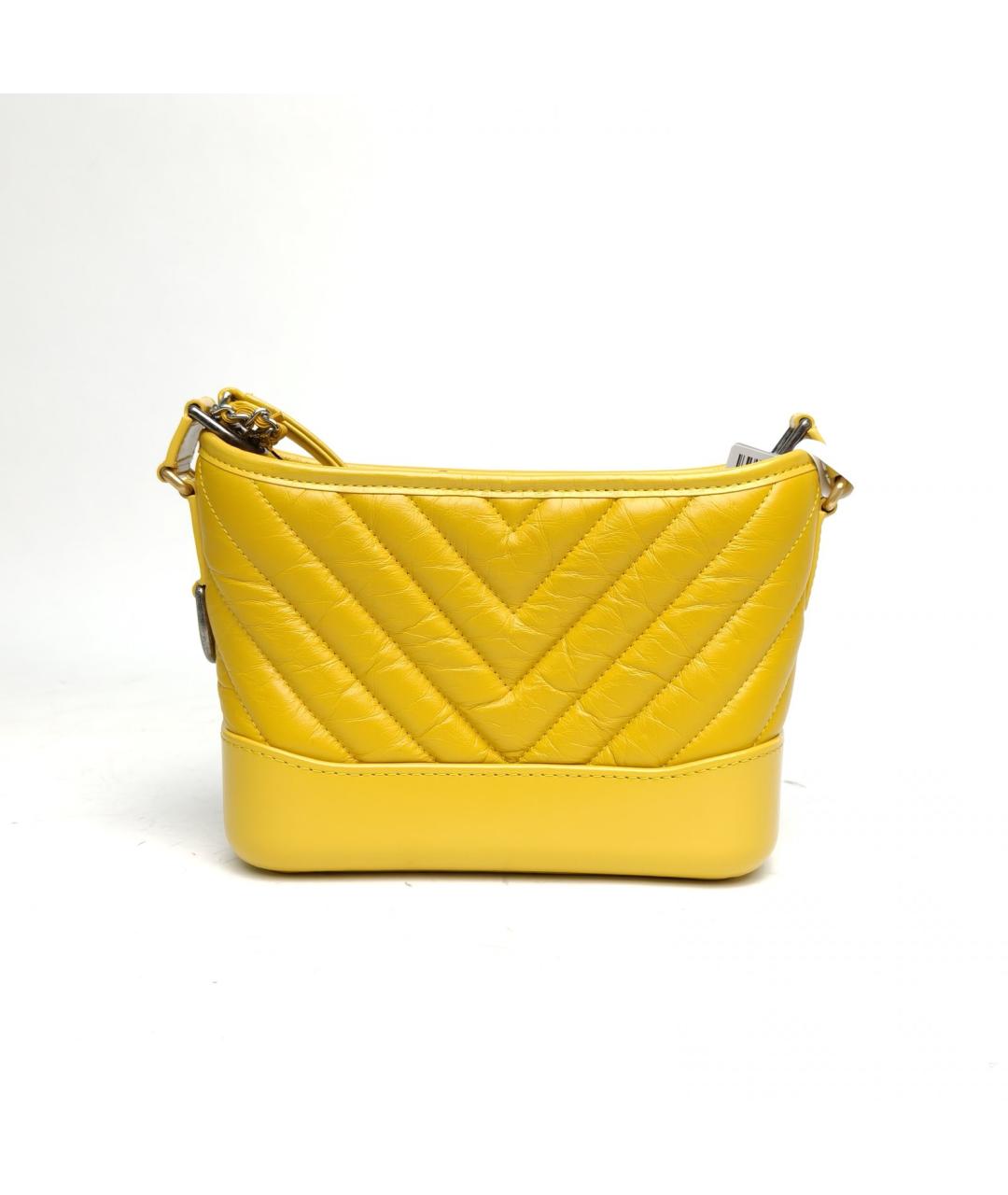 CHANEL Желтая кожаная сумка через плечо, фото 4
