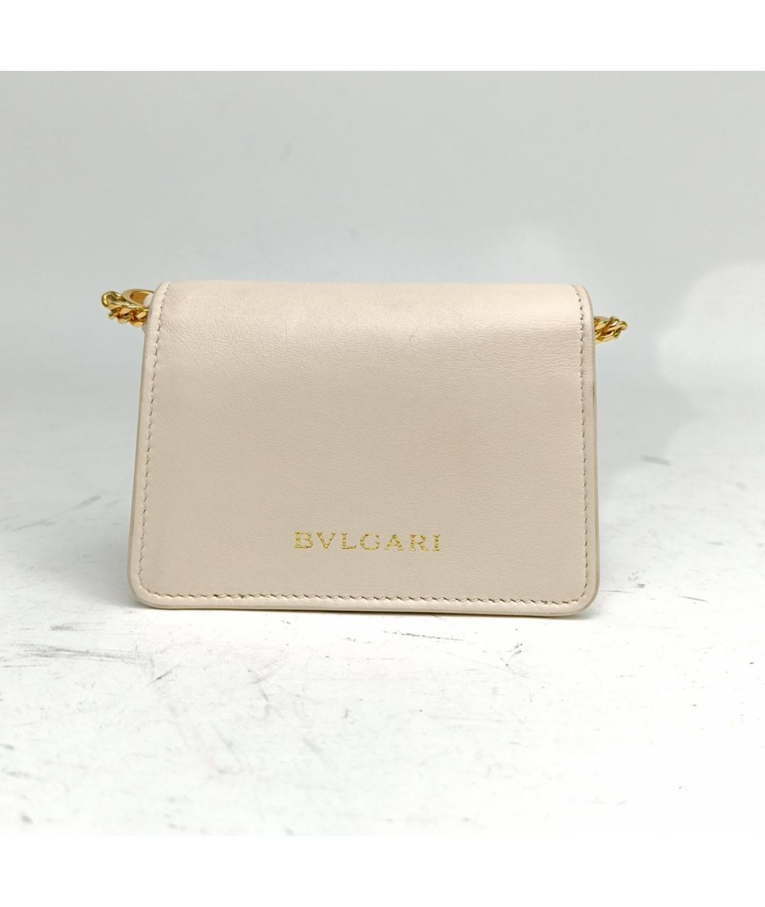 BVLGARI Белая кожаная сумка через плечо, фото 5