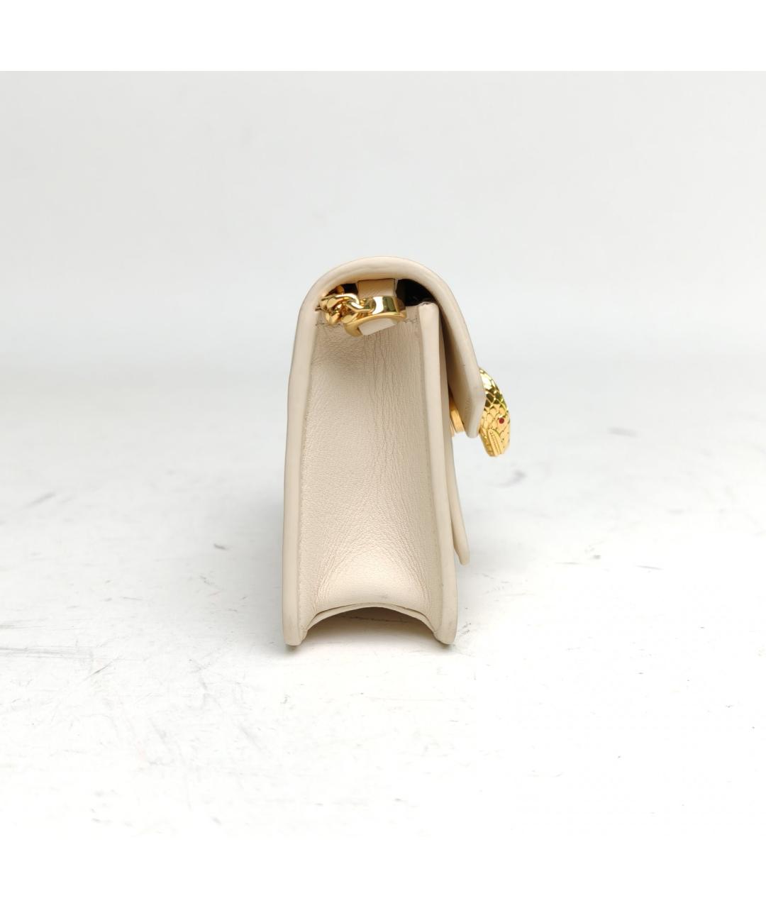 BVLGARI Белая кожаная сумка через плечо, фото 6