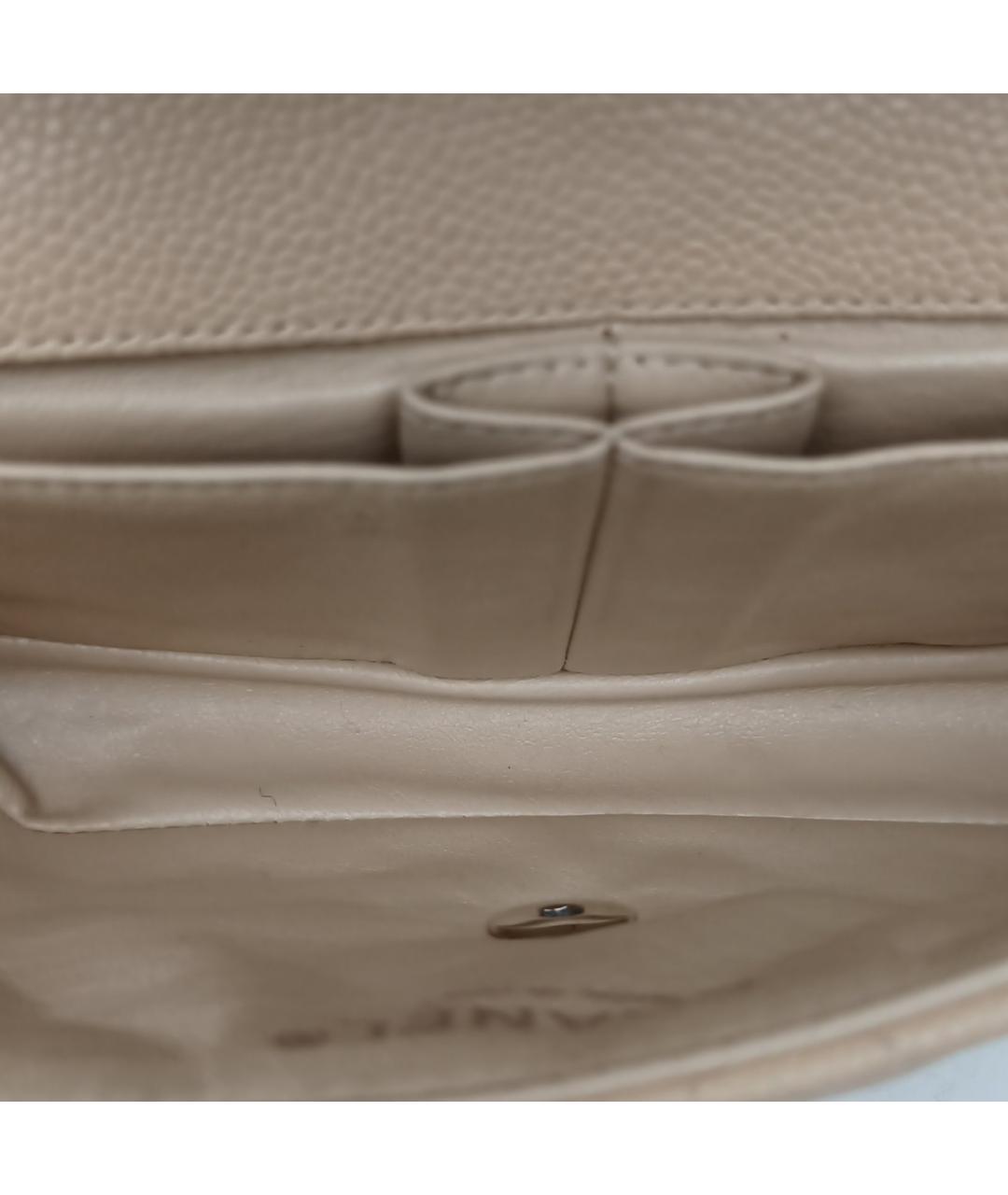 CHANEL Бежевая кожаная сумка через плечо, фото 7
