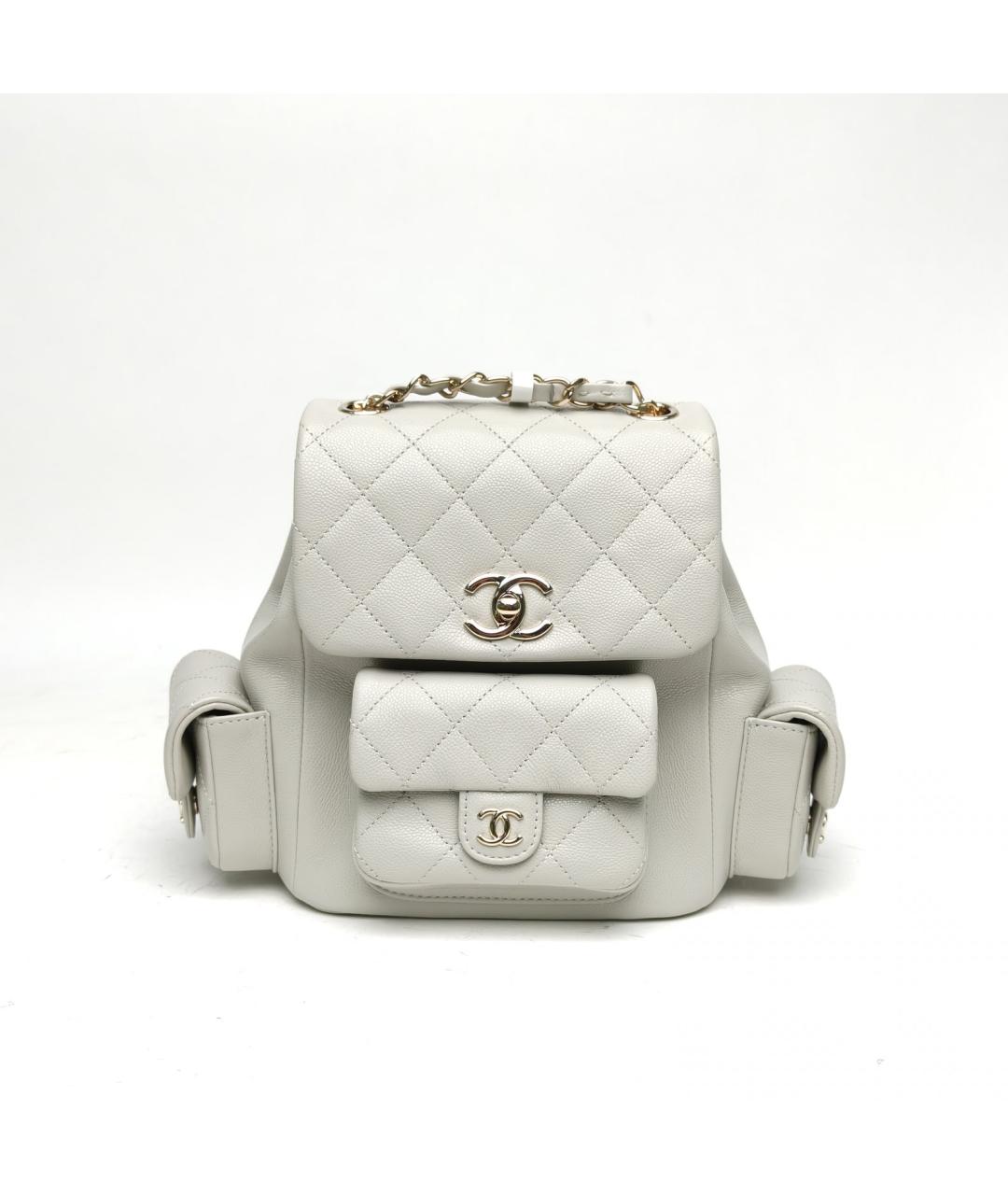 CHANEL Белый кожаный рюкзак, фото 2