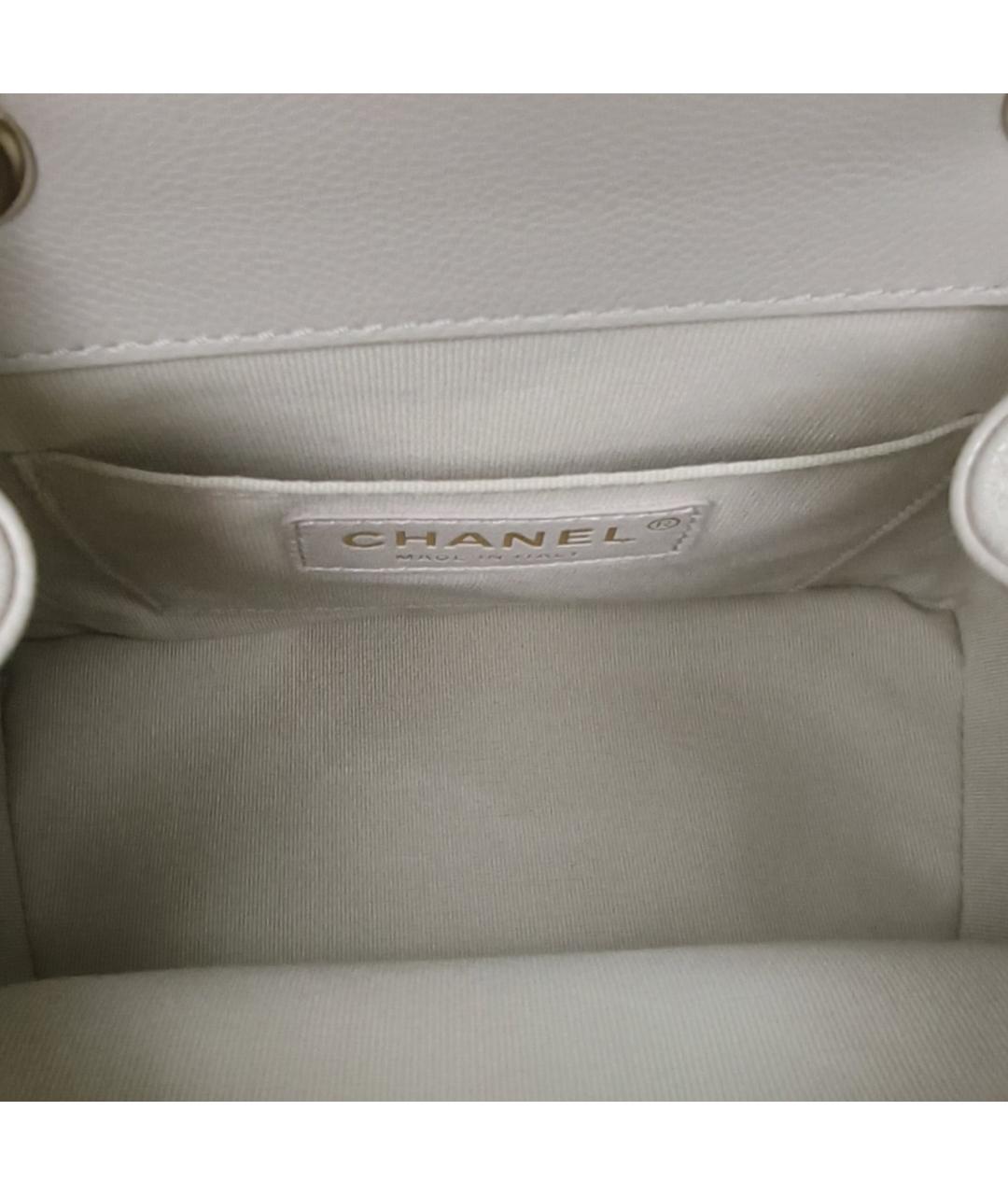 CHANEL Белый кожаный рюкзак, фото 7