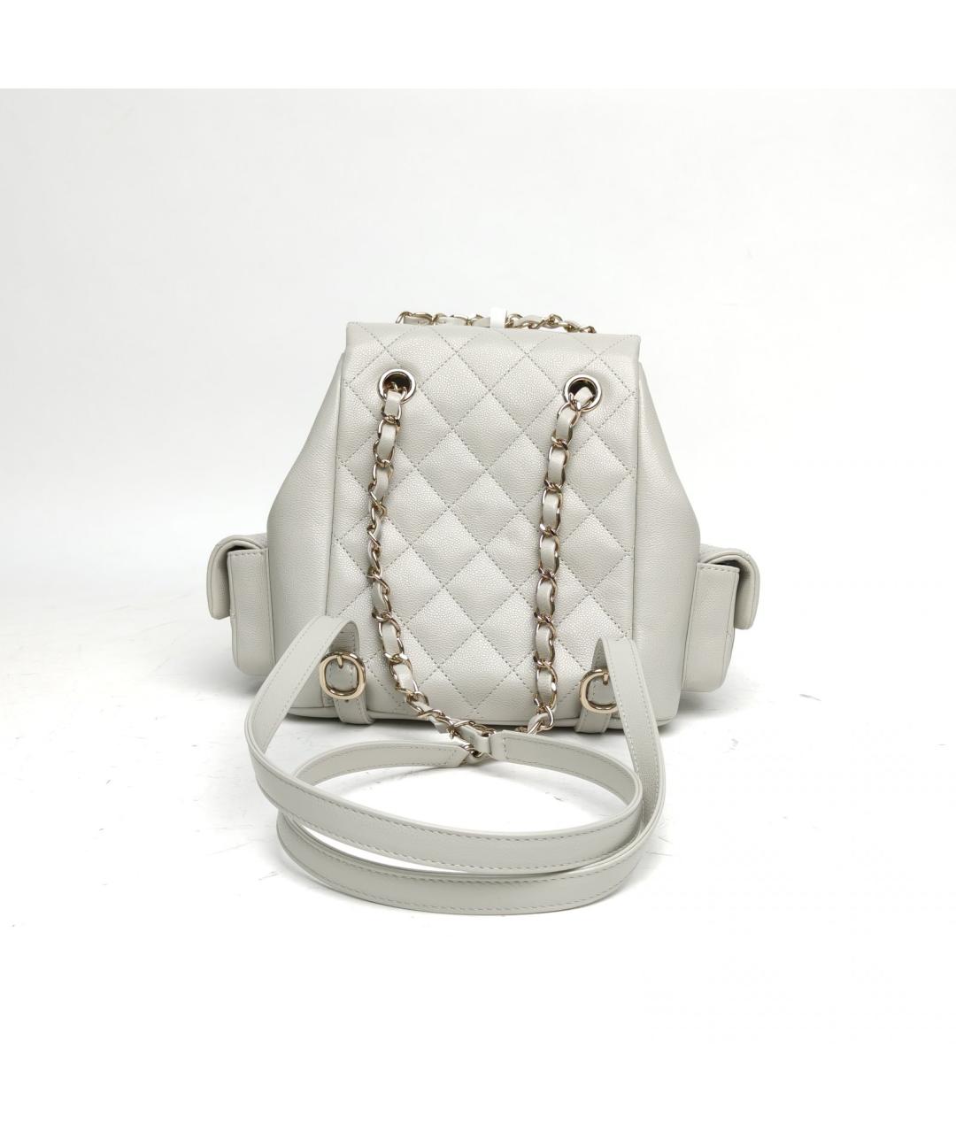 CHANEL Белый кожаный рюкзак, фото 4