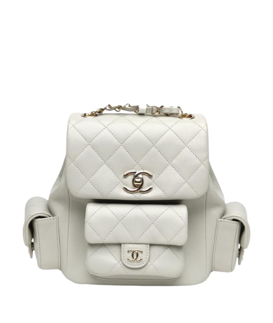 CHANEL Белый кожаный рюкзак, фото 1