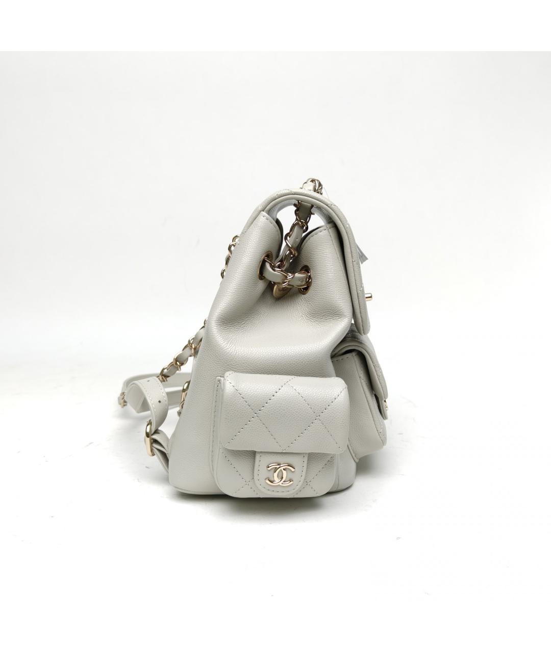 CHANEL Белый кожаный рюкзак, фото 5