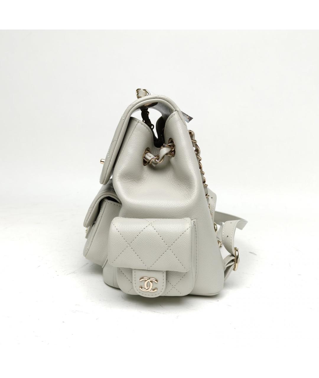 CHANEL Белый кожаный рюкзак, фото 3