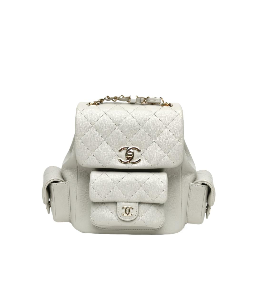 CHANEL Белый кожаный рюкзак, фото 10