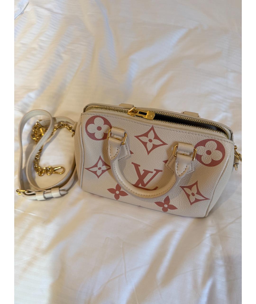 LOUIS VUITTON Белая кожаная сумка через плечо, фото 9