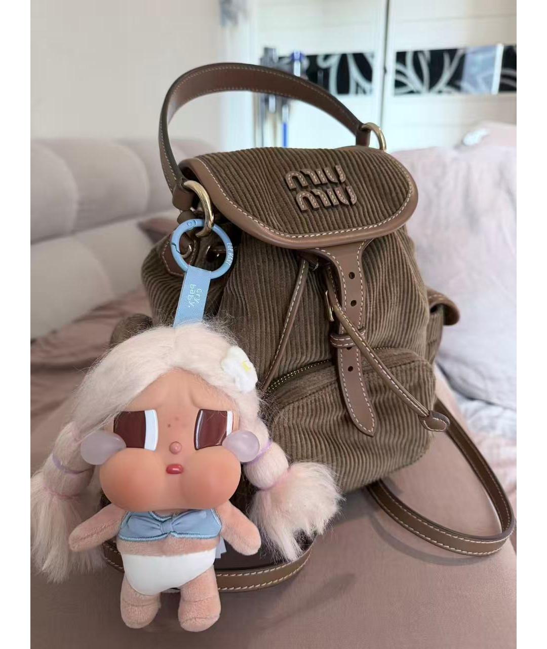 MIU MIU Коричневый замшевый рюкзак, фото 6