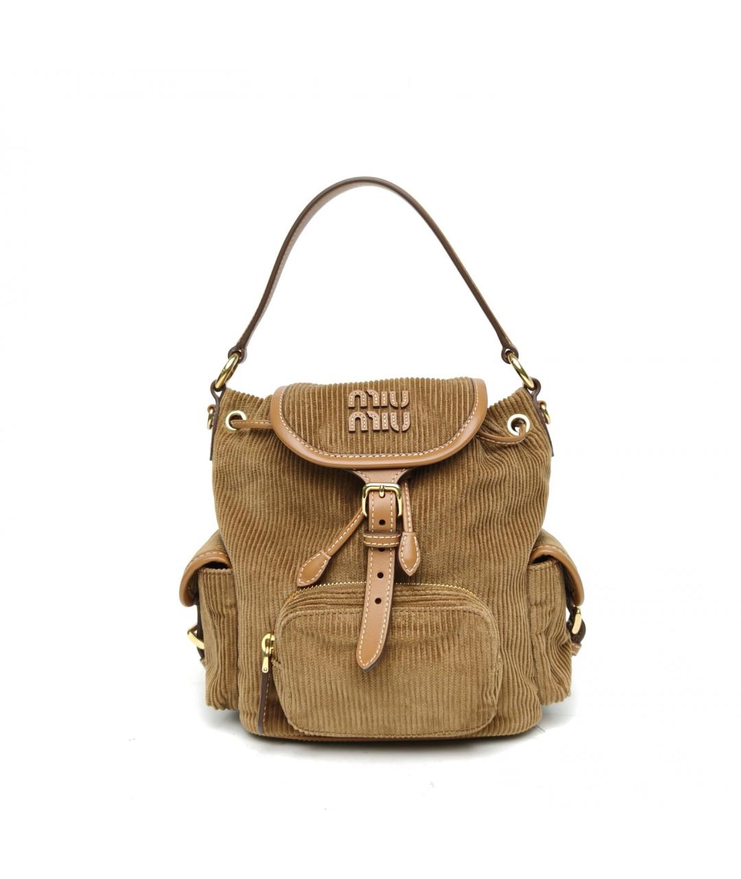 MIU MIU Коричневый замшевый рюкзак, фото 2