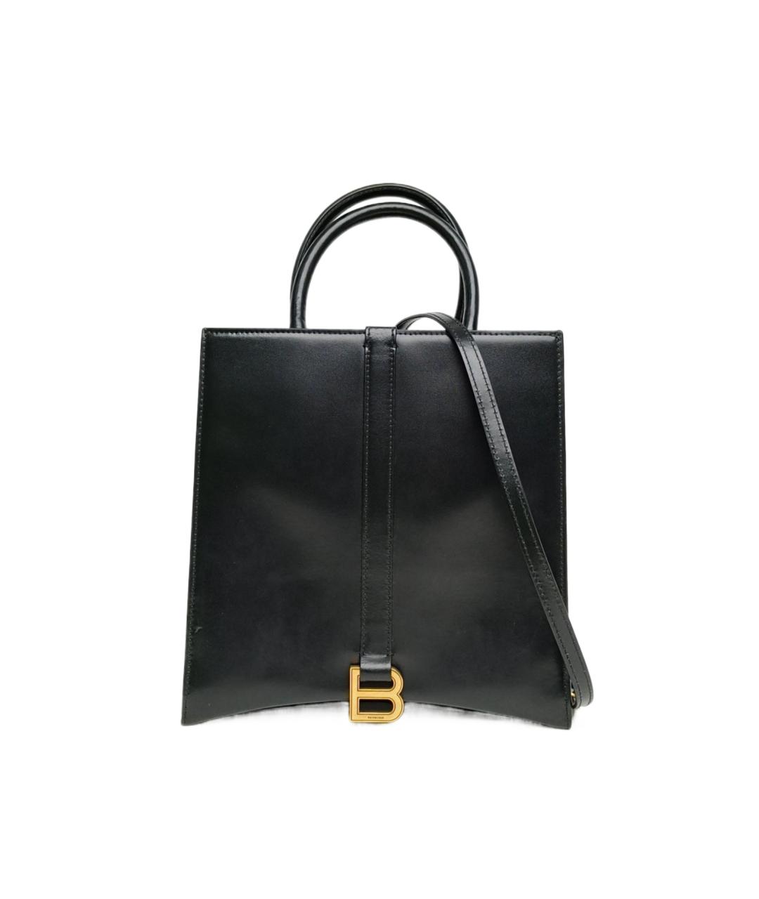 BALENCIAGA Черная кожаная сумка тоут, фото 10