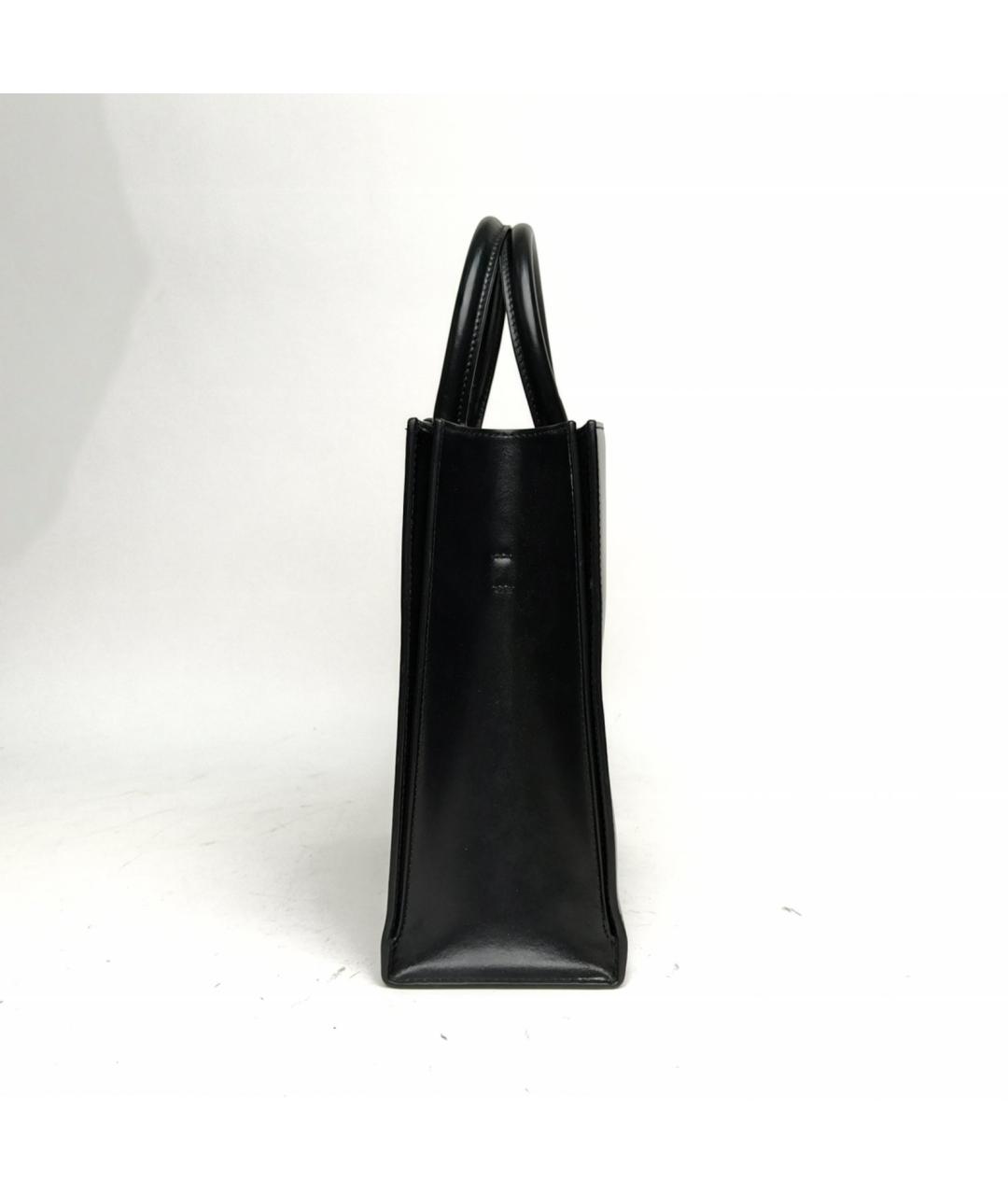 BALENCIAGA Черная кожаная сумка тоут, фото 3