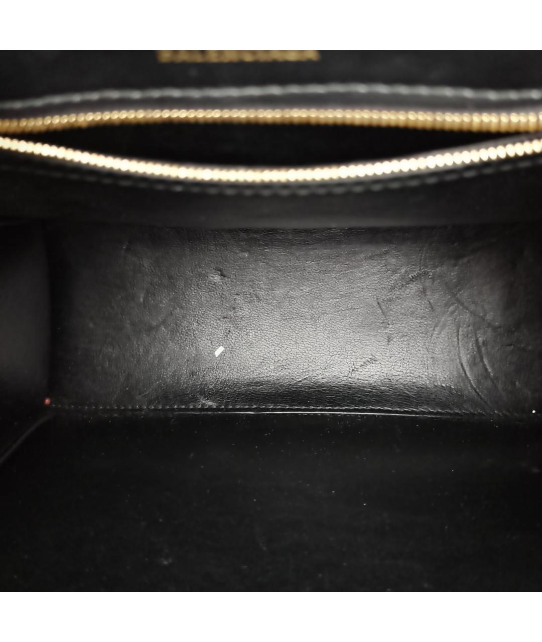 BALENCIAGA Черная кожаная сумка тоут, фото 8