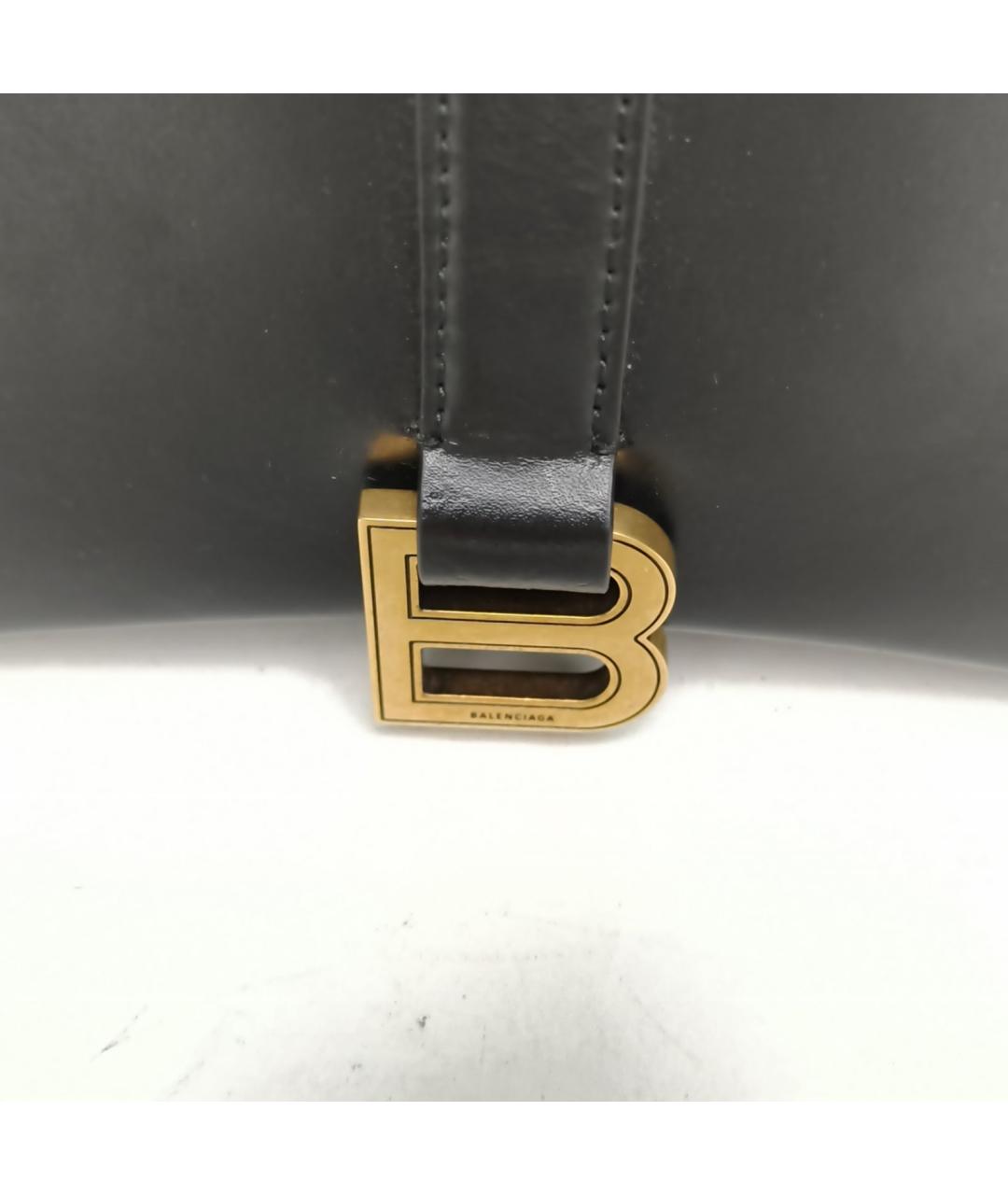 BALENCIAGA Черная кожаная сумка тоут, фото 7