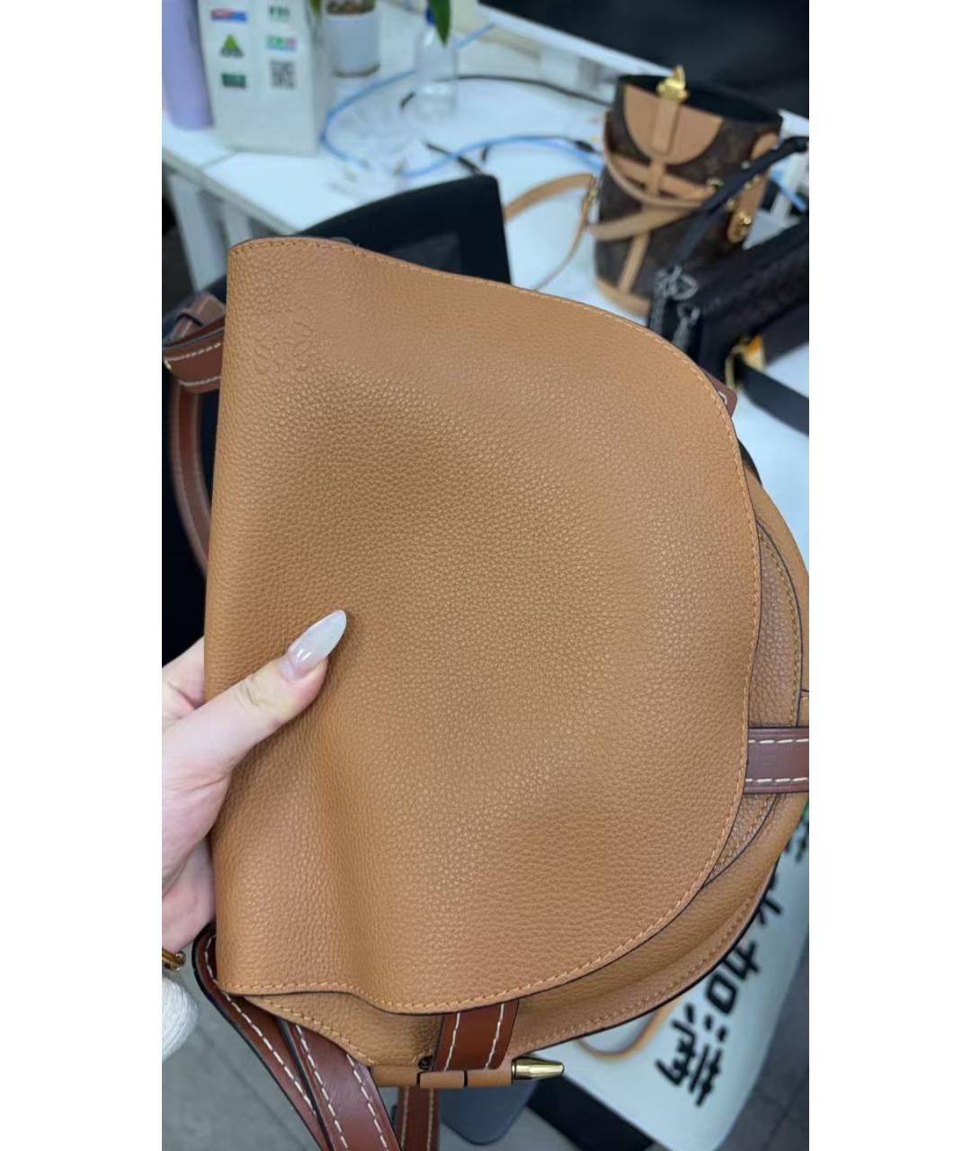 LOEWE Оранжевая кожаная сумка через плечо, фото 8