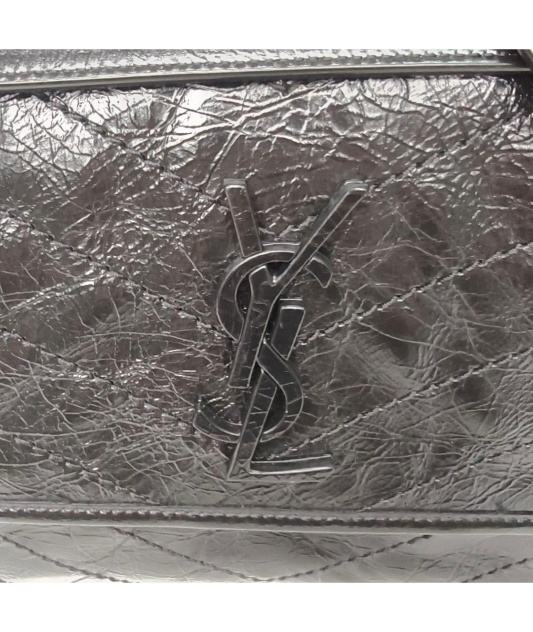 SAINT LAURENT Черная кожаная сумка через плечо, фото 4