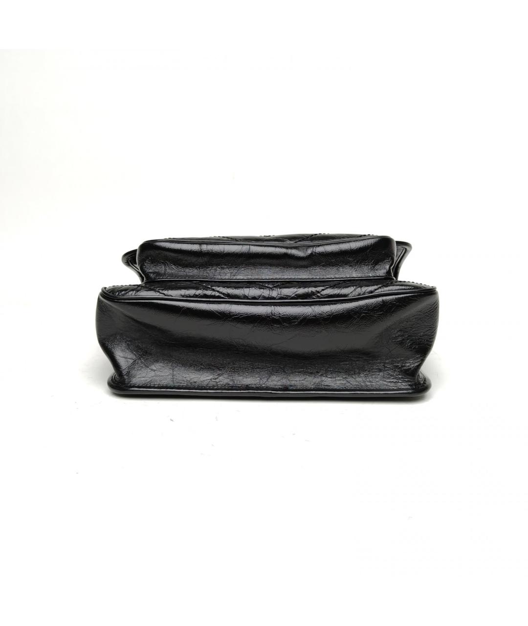 SAINT LAURENT Черная кожаная сумка через плечо, фото 2