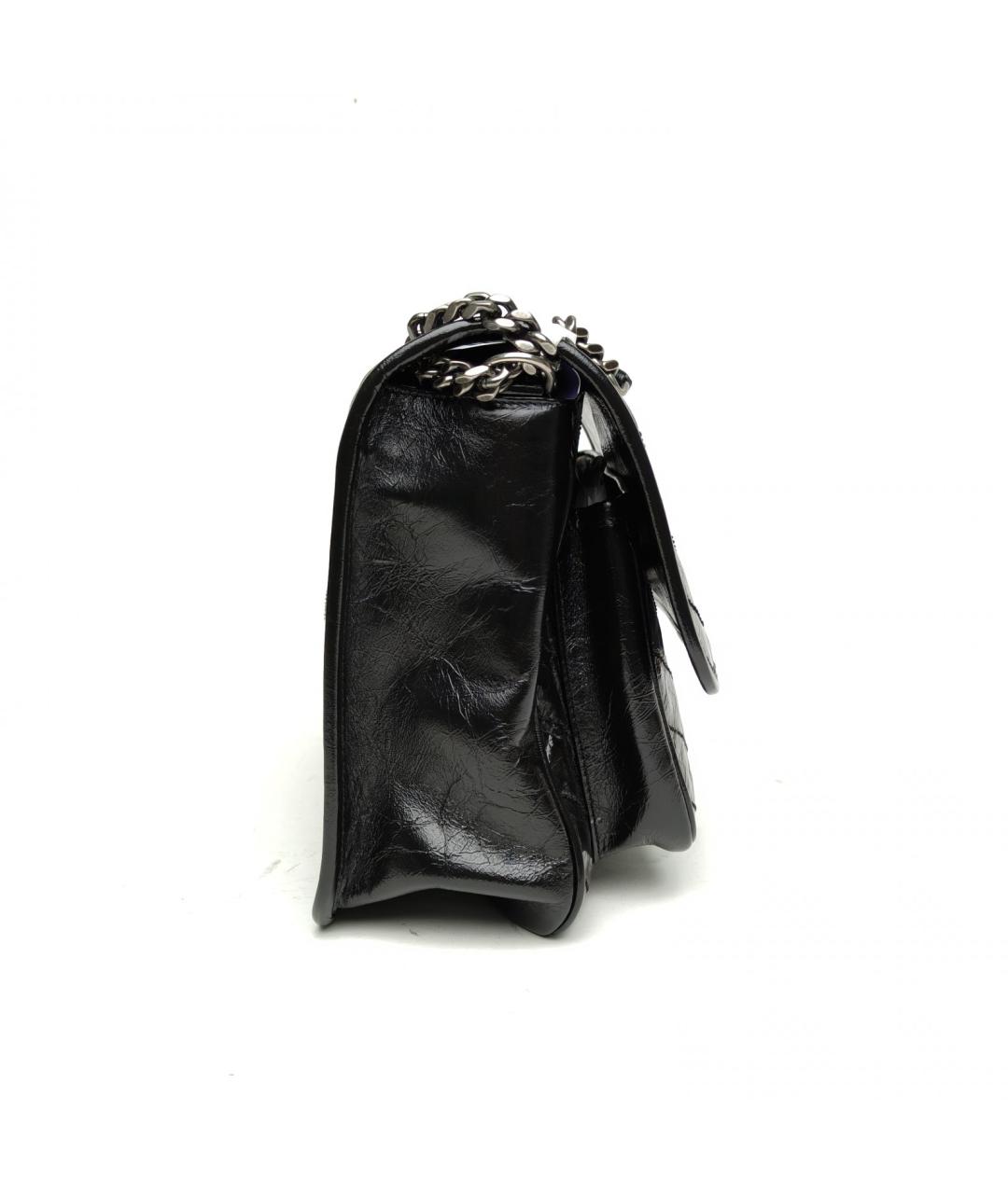 SAINT LAURENT Черная кожаная сумка через плечо, фото 8