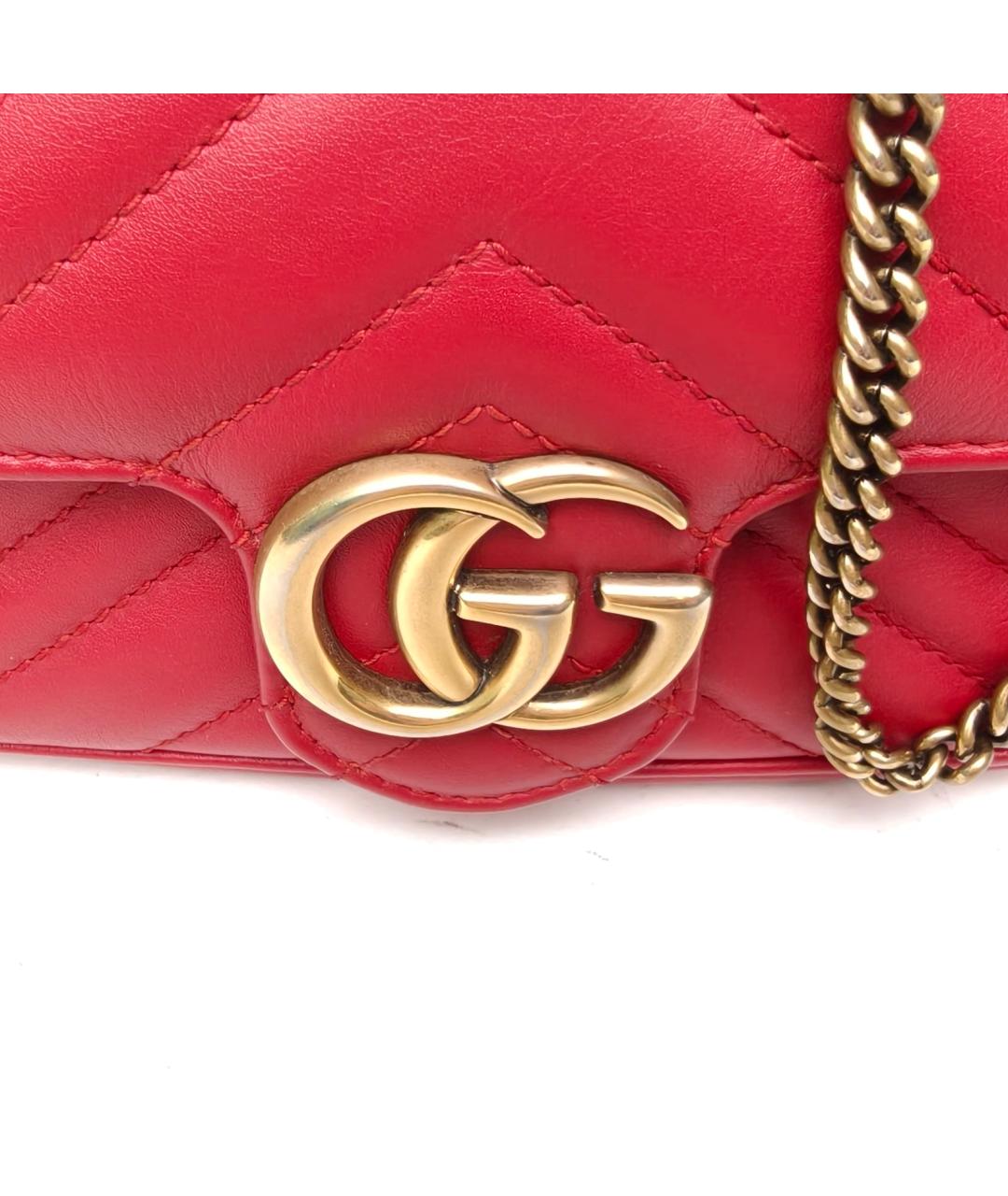 GUCCI Красная кожаная сумка через плечо, фото 8