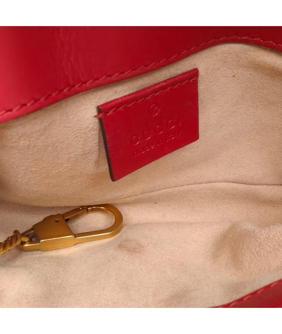 GUCCI Красная кожаная сумка через плечо, фото 7
