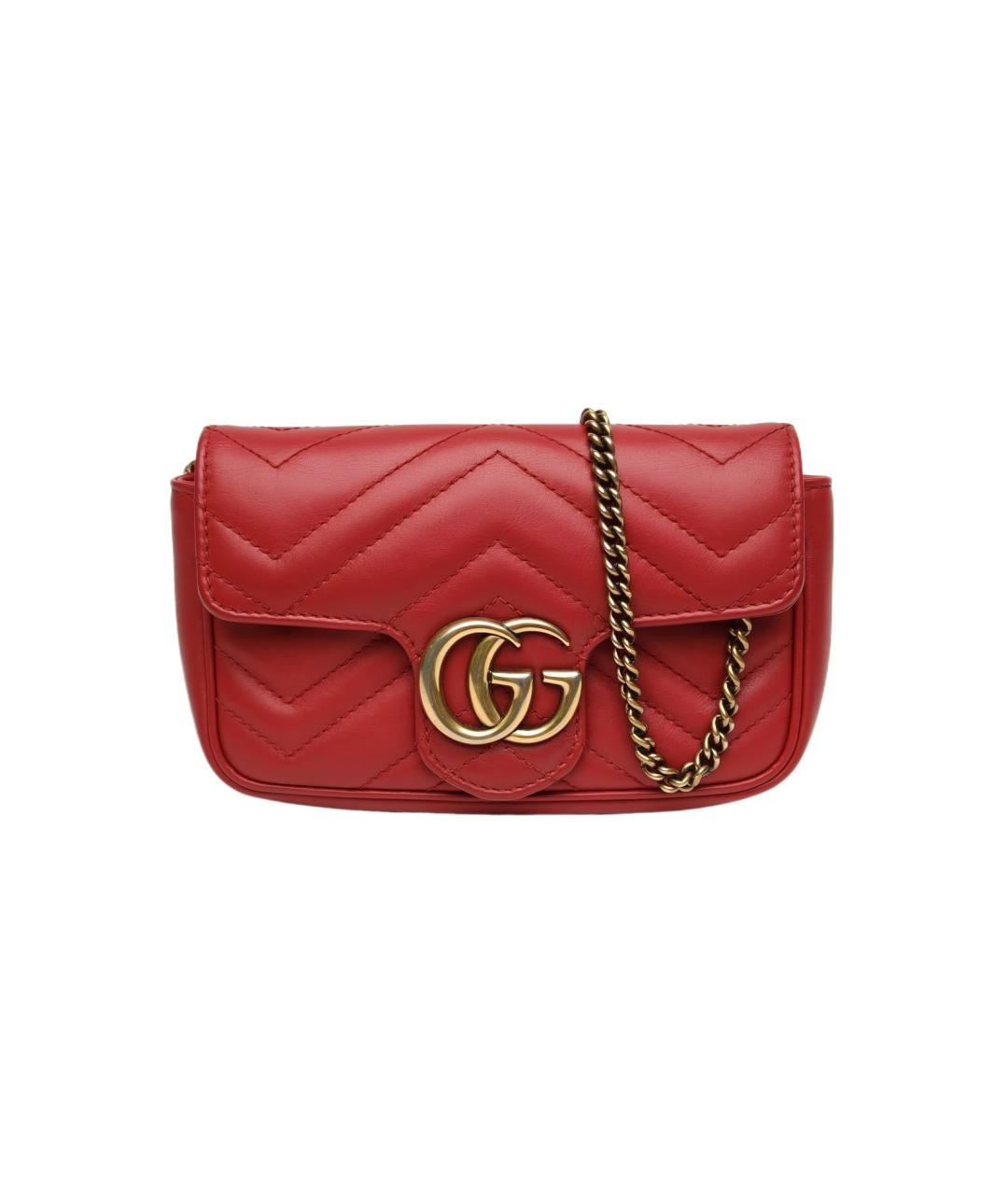 GUCCI Красная кожаная сумка через плечо, фото 10