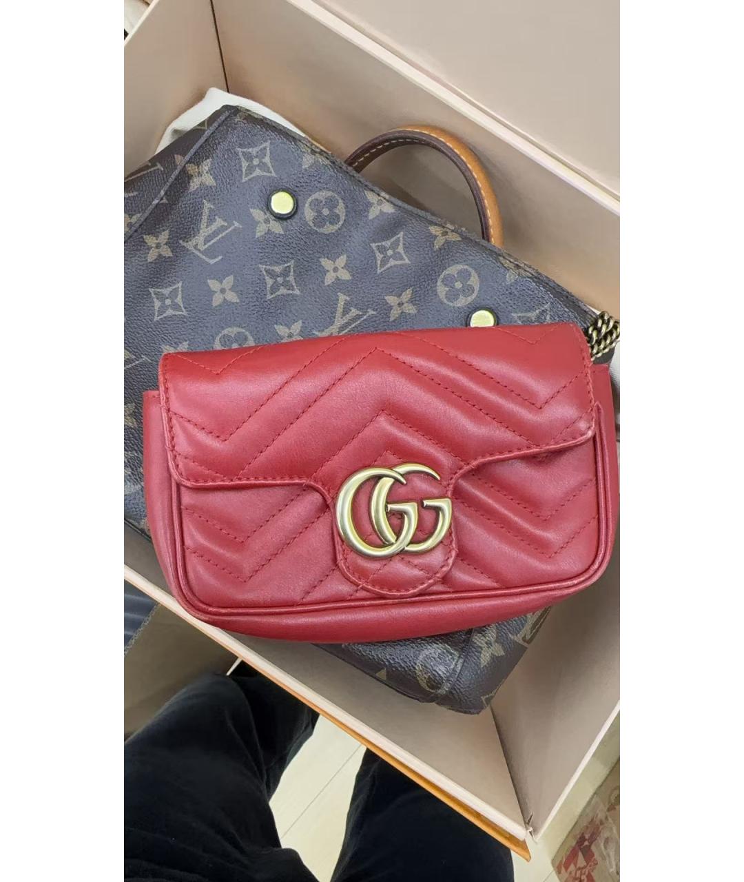 GUCCI Красная кожаная сумка через плечо, фото 9