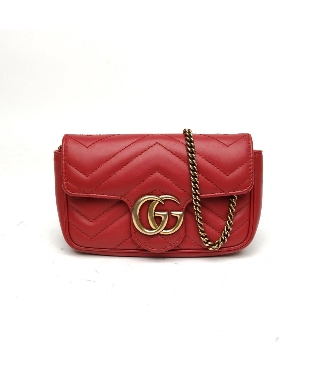 GUCCI Красная кожаная сумка через плечо, фото 2