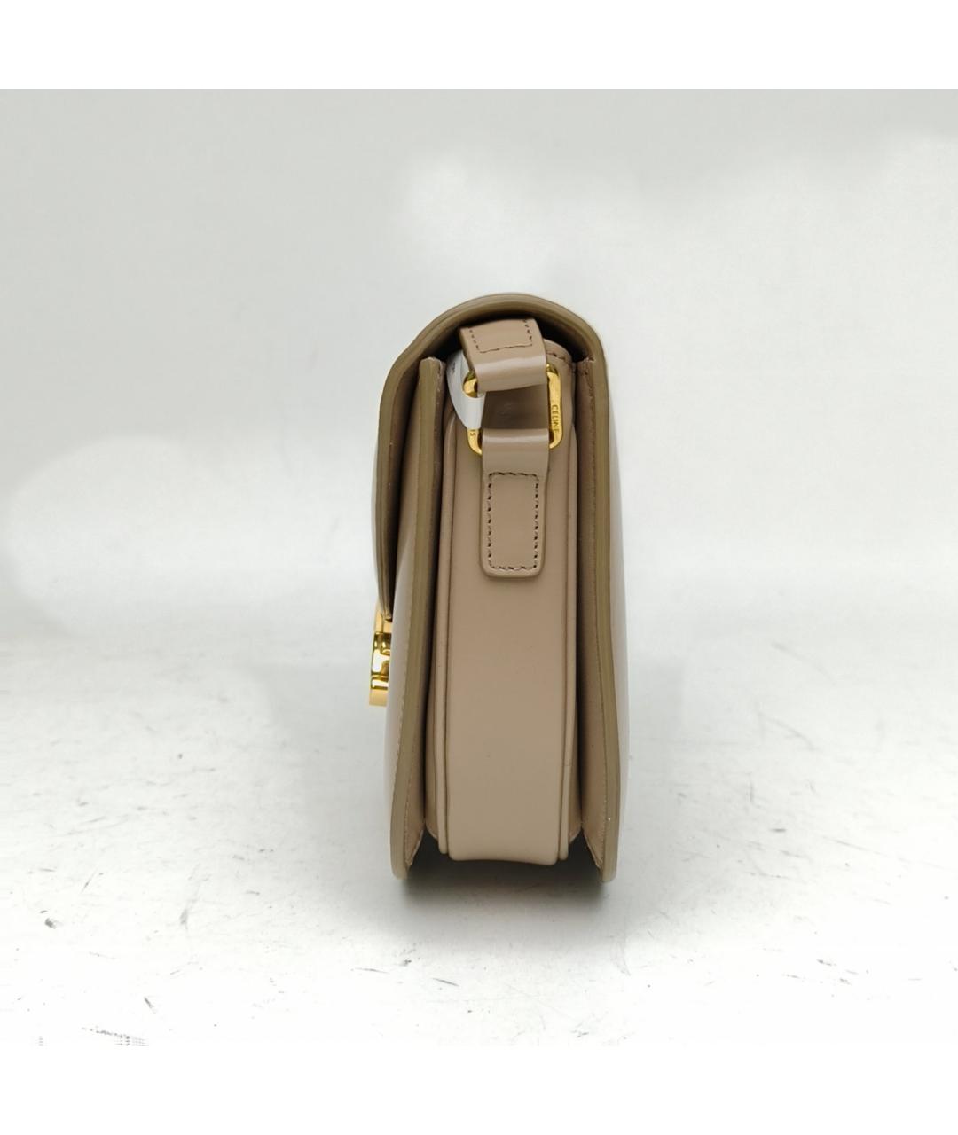 CELINE Бежевая кожаная сумка через плечо, фото 3