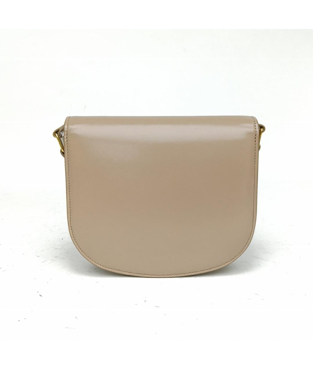 CELINE Бежевая кожаная сумка через плечо, фото 4