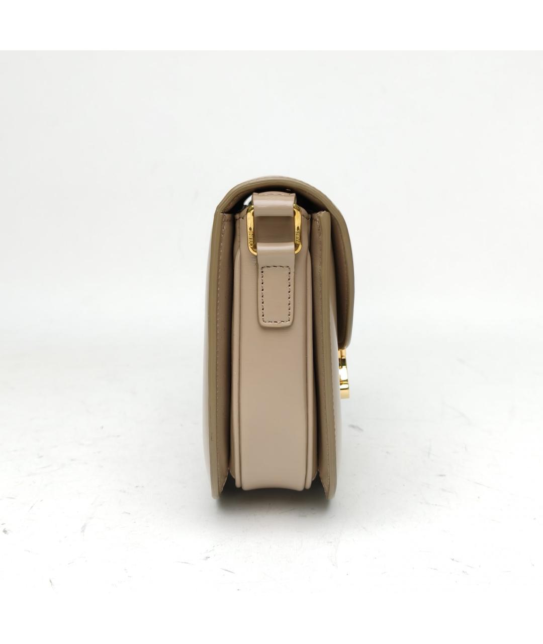 CELINE Бежевая кожаная сумка через плечо, фото 5