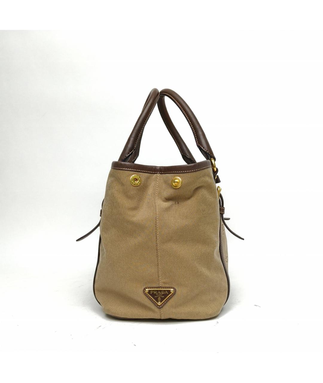 PRADA Коричневая тканевая сумка тоут, фото 2